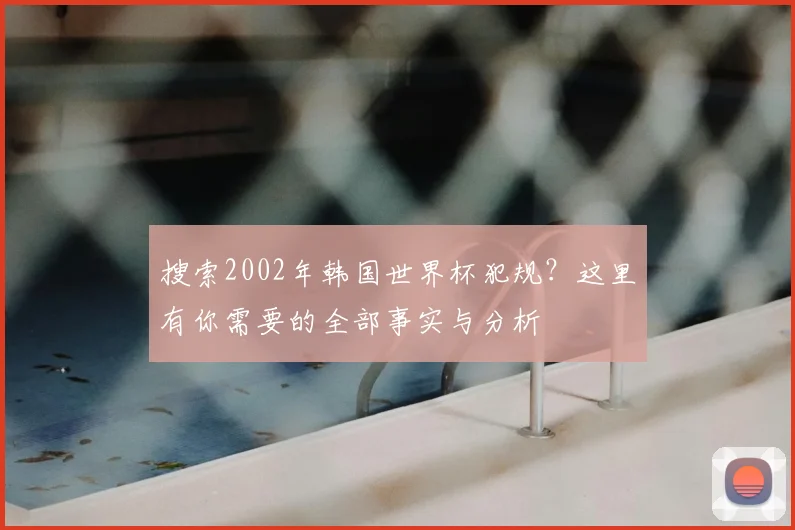 搜索2002年韩国世界杯犯规？这里有你需要的全部事实与分析